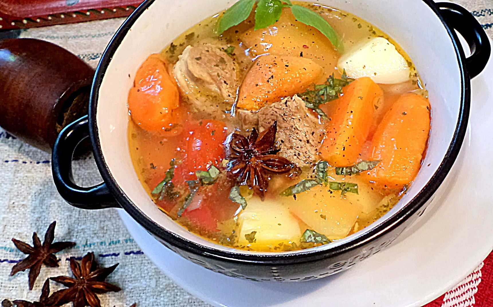Суп из баранины с картошкой и овощами рецепт в кастрюле пошаговый рецепт приготовления с фото