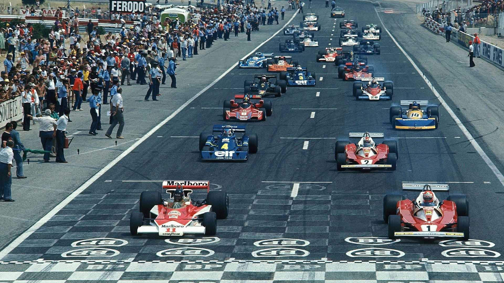 Первый старт формулы 1. Grand prix f1. Команда Тирелл ф1. Гонки формула ф1. Болиды формулы 1 1976.