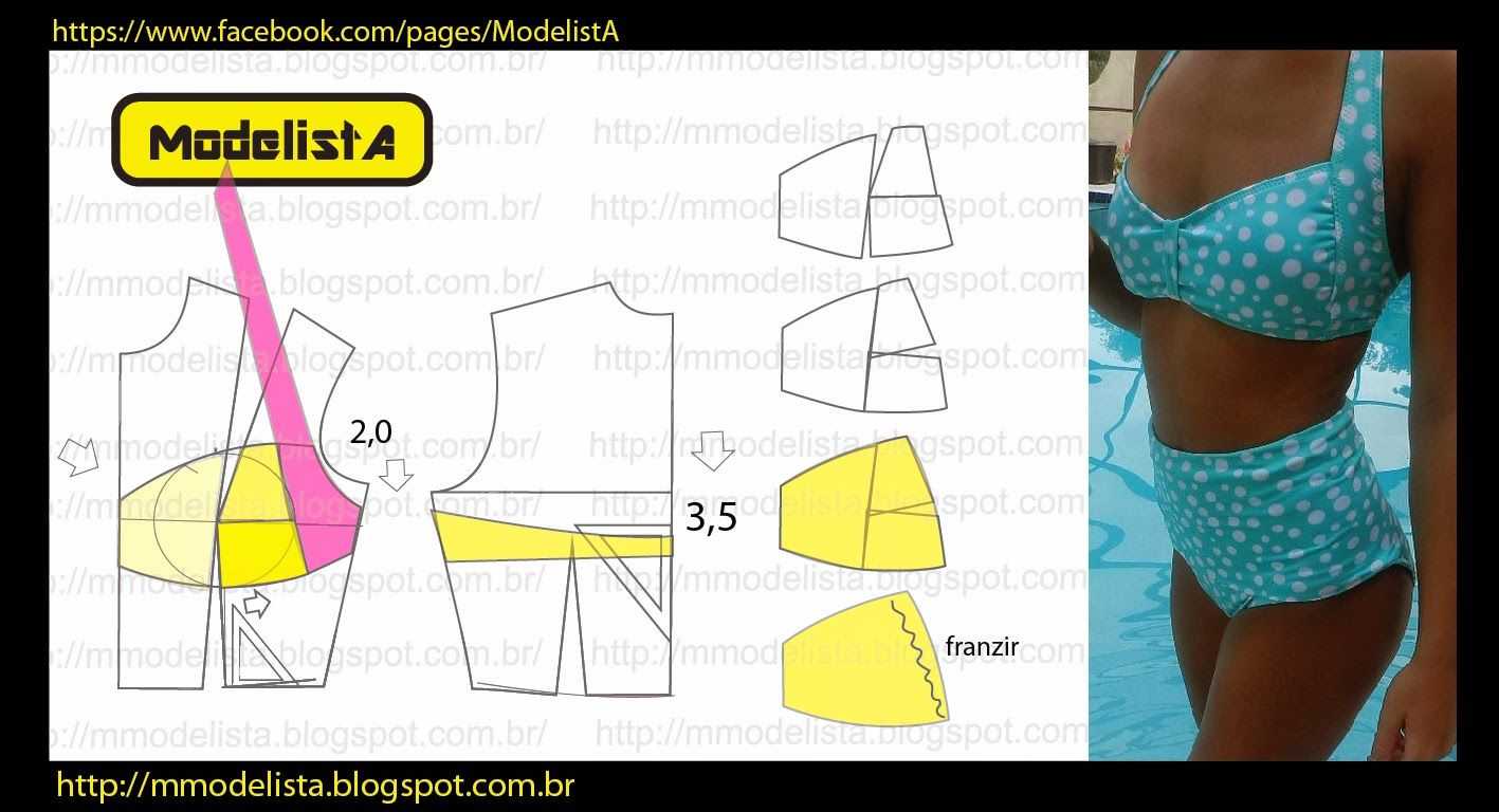 выкройка купальников для большой груди (120) фото