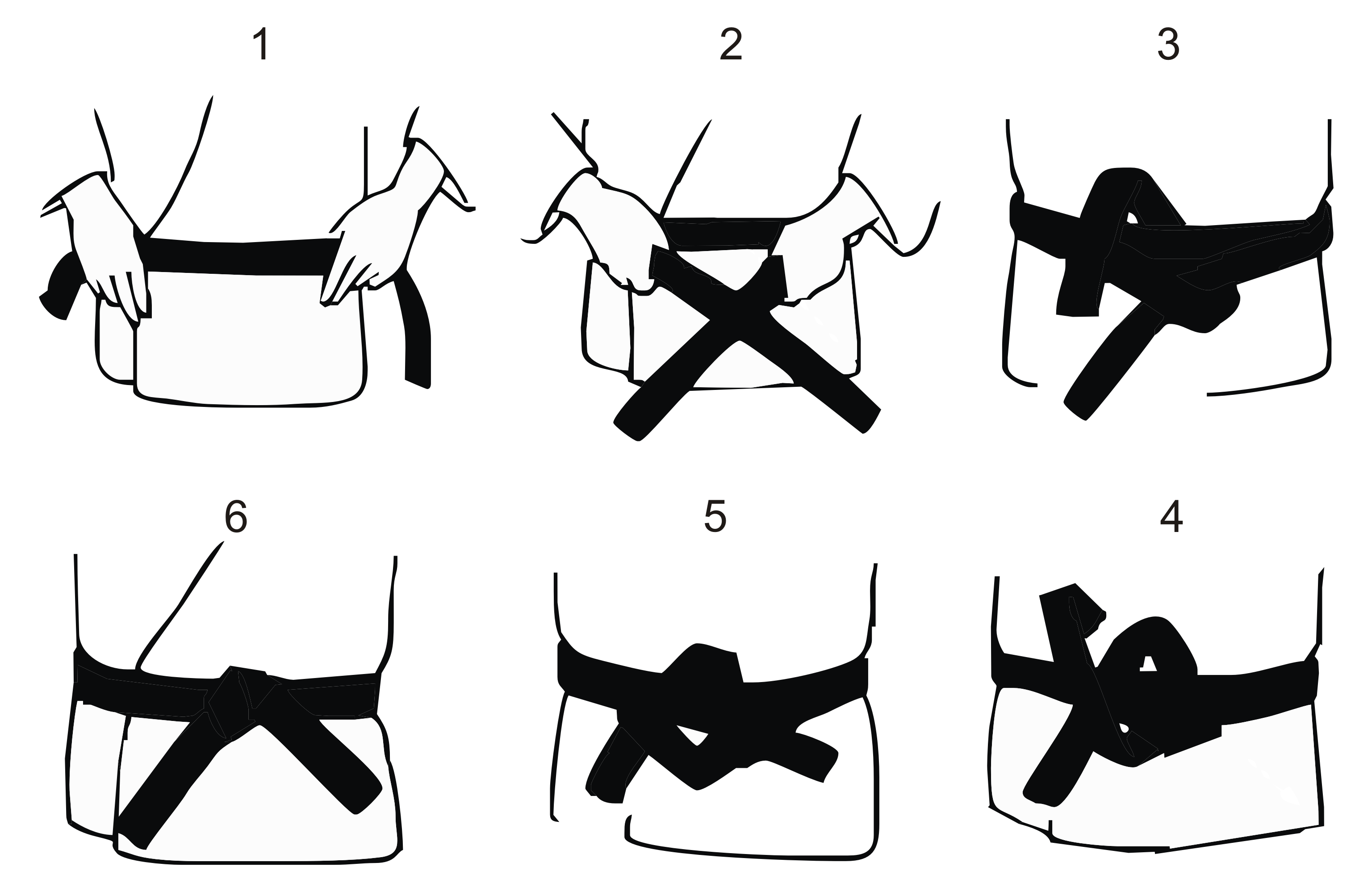 Как правильно завязать пояс на кимоно для карате