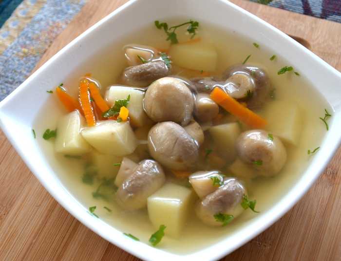 Суп из шампиньонов свежих с картофелем рецепт с фото