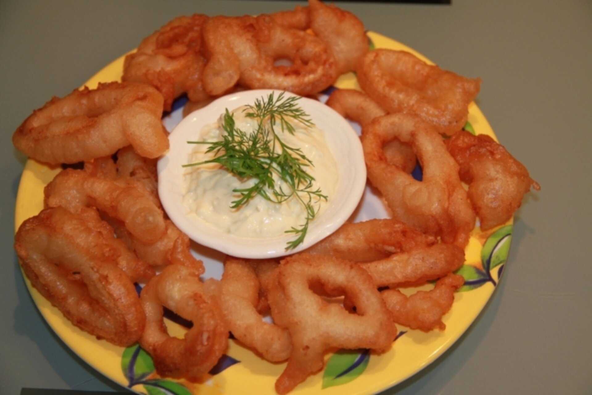 Кольца кальмара в кляре на сковороде рецепт с фото