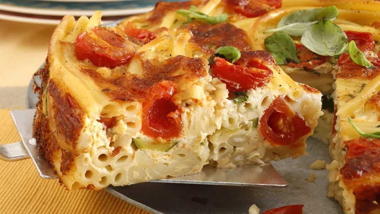 Спагетти с помидорами и сыром в духовке