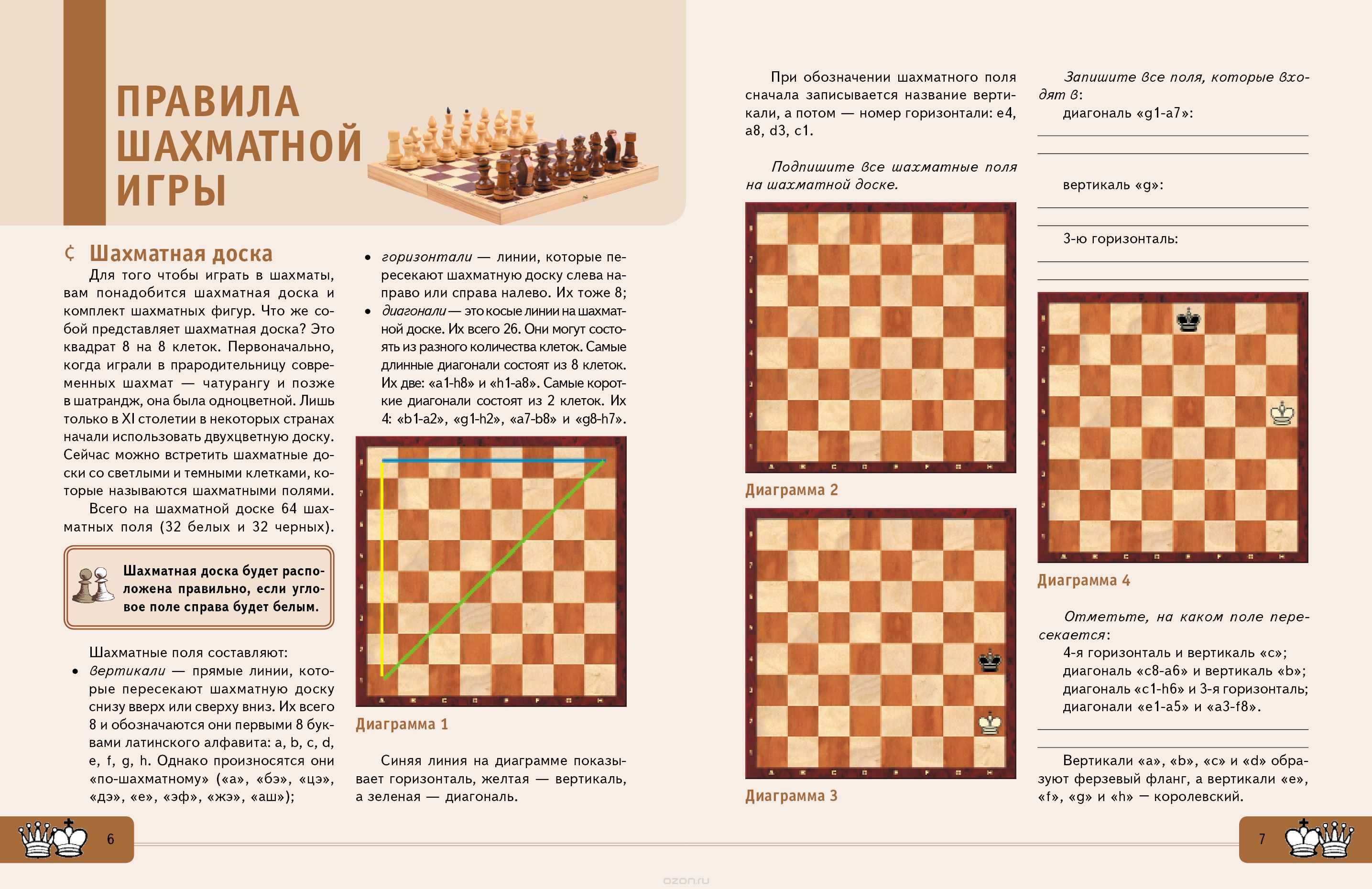 Правила шахмат для начинающих для детей с фото