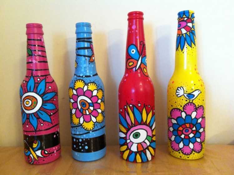 Декор предметов роспись декорируем стеклянные бутыли точечная роспись бутылки стеклянные краска